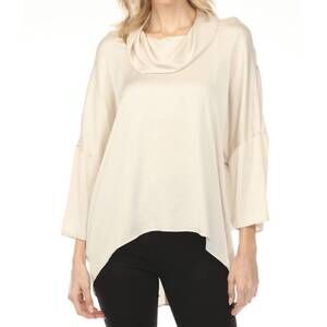 NEW JOSEPH RIBKOFF cowl neck satin boxy tunic top in birch